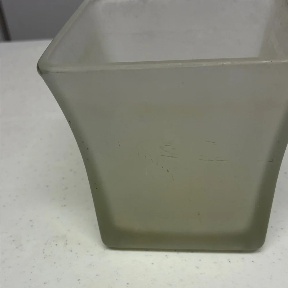 Frosted Glass Square Vase